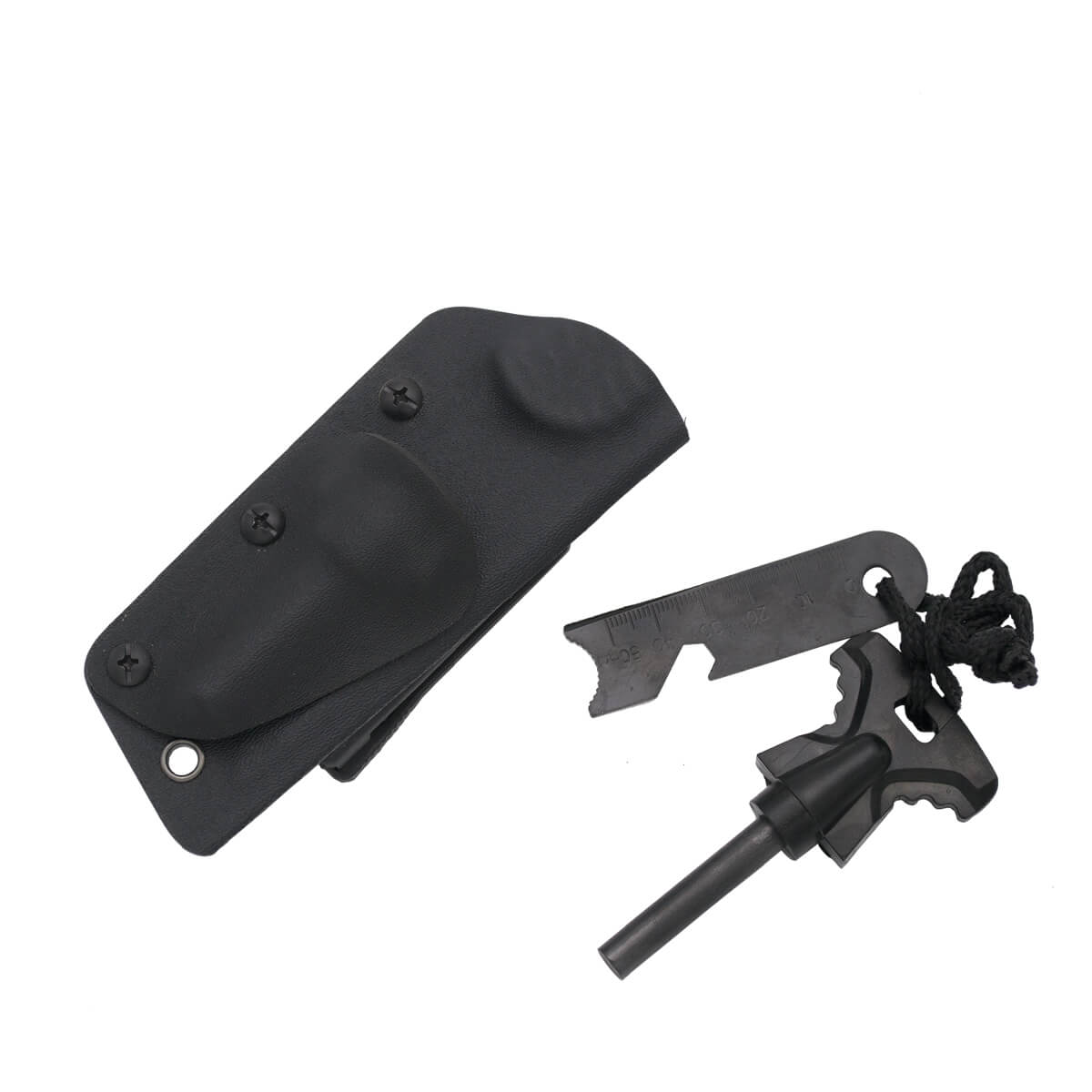 Cuchillo táctico con cachas de G10 bicolor hoja de 11.5 cm y funda kydex