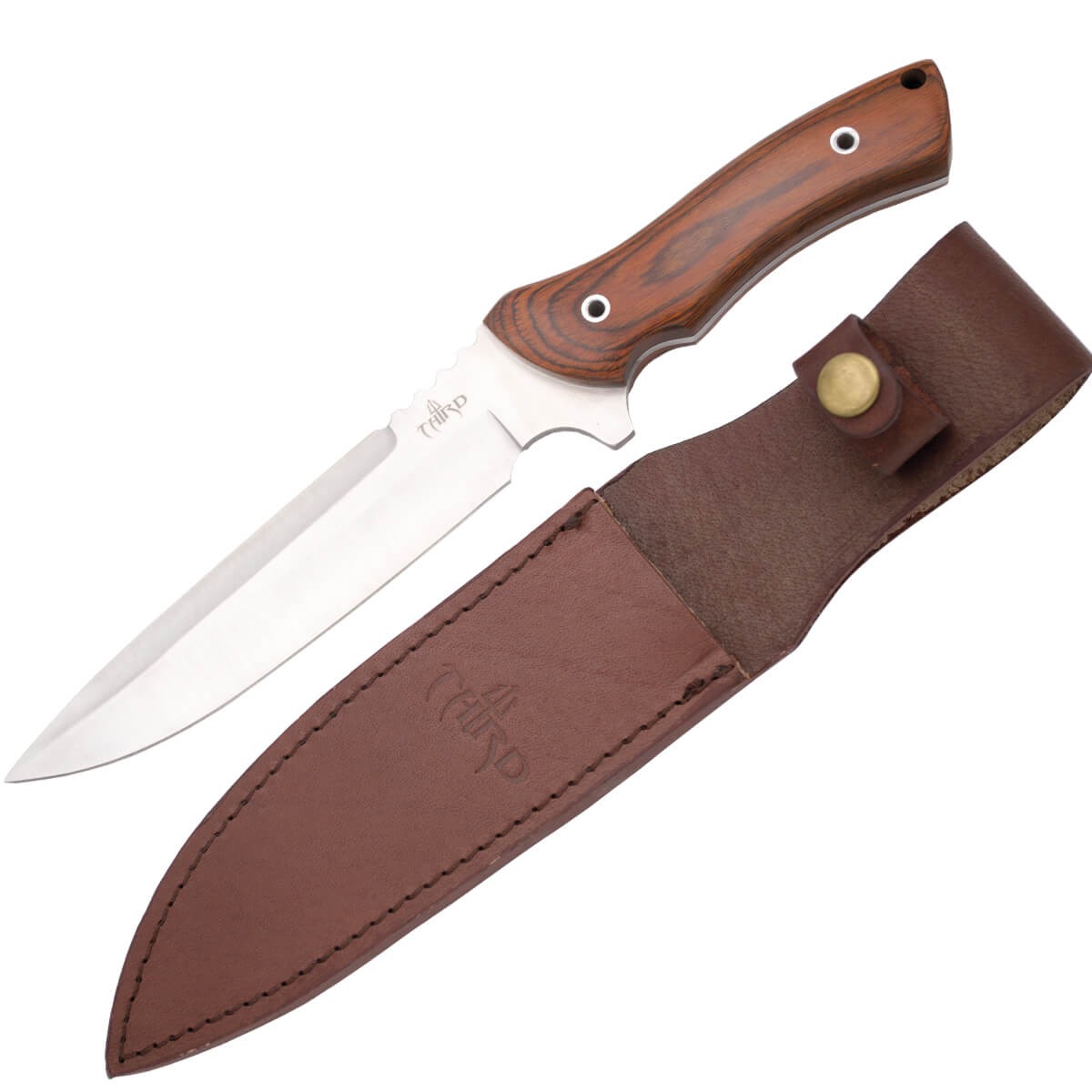 Hunting knife with pakka wood handle and 18 cm blade H0257W